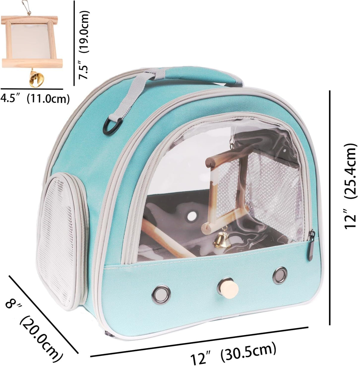 Portable Parrot Travel Cage Carrier with Small Swing Toy&Cage Colorful Toys Set Small Bird Parakeet