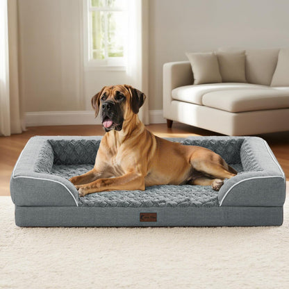 Orthopedic XL Dog Bed for Extra Large Dogs, Waterproof Memory Foam Dog Beds with Sides, Non-Slip