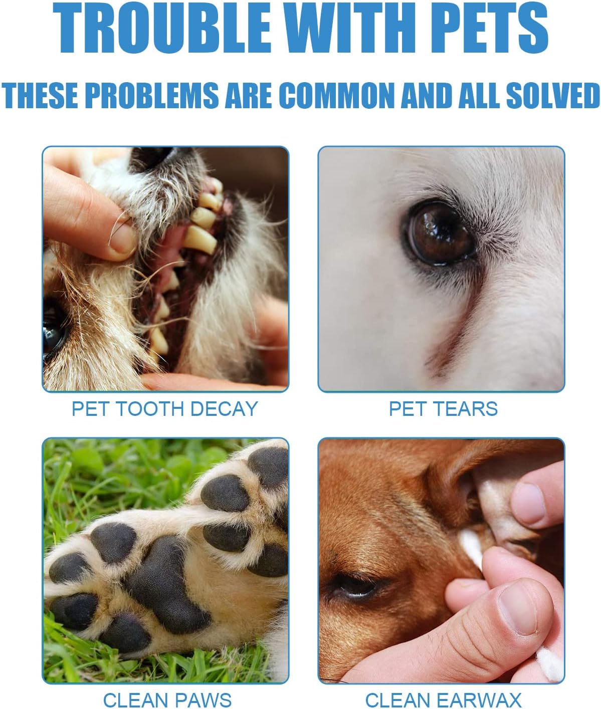 Pet Dental Finger Wipes, Oral Cleansing Teeth Care Finger Cots Wipes Pads for Dogs and Cats