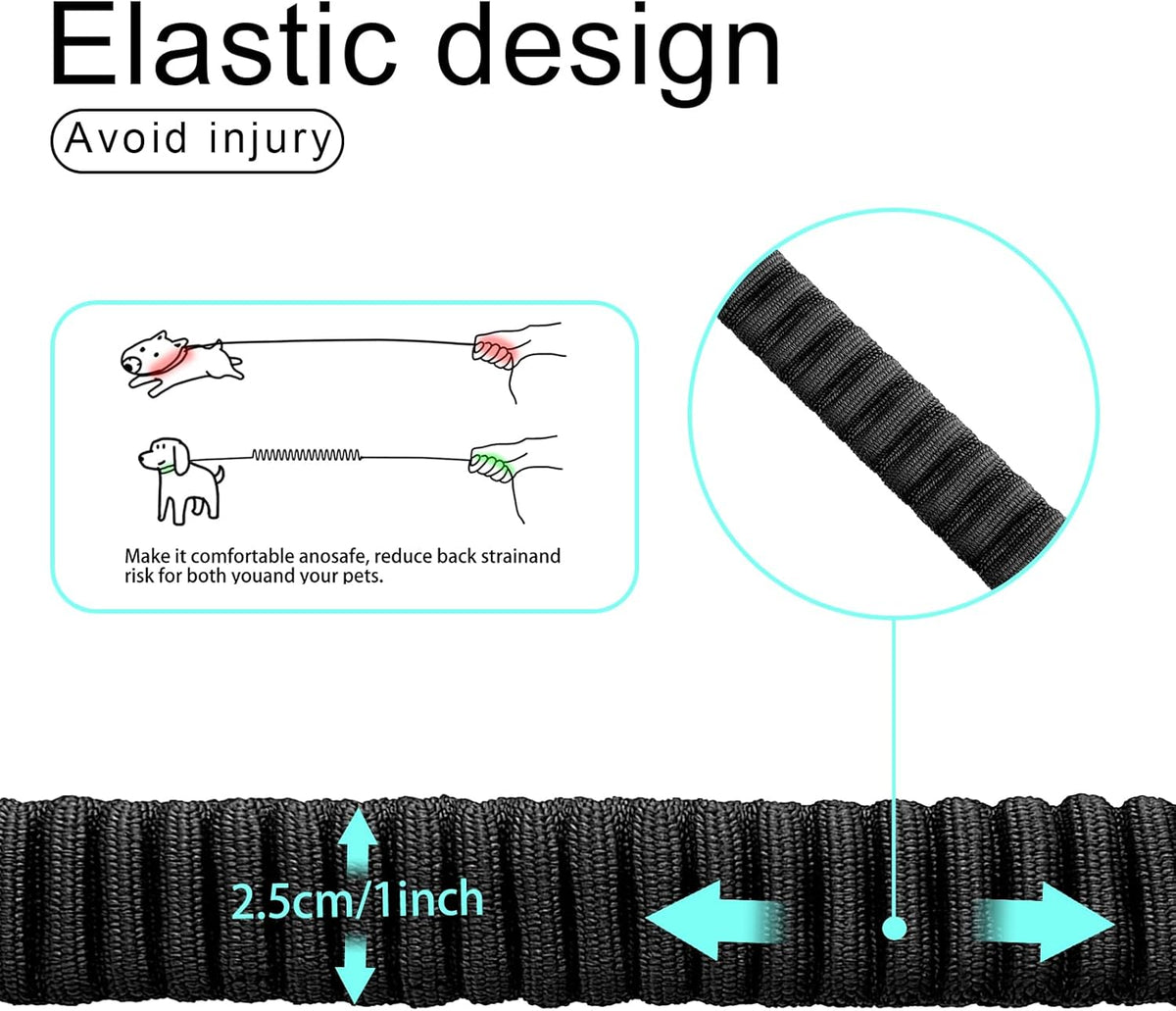 20” Strong Short Leash for Dog, Heavy Duty Bungee Dogs Leash with Padded Handle Car Seatbelt, Small