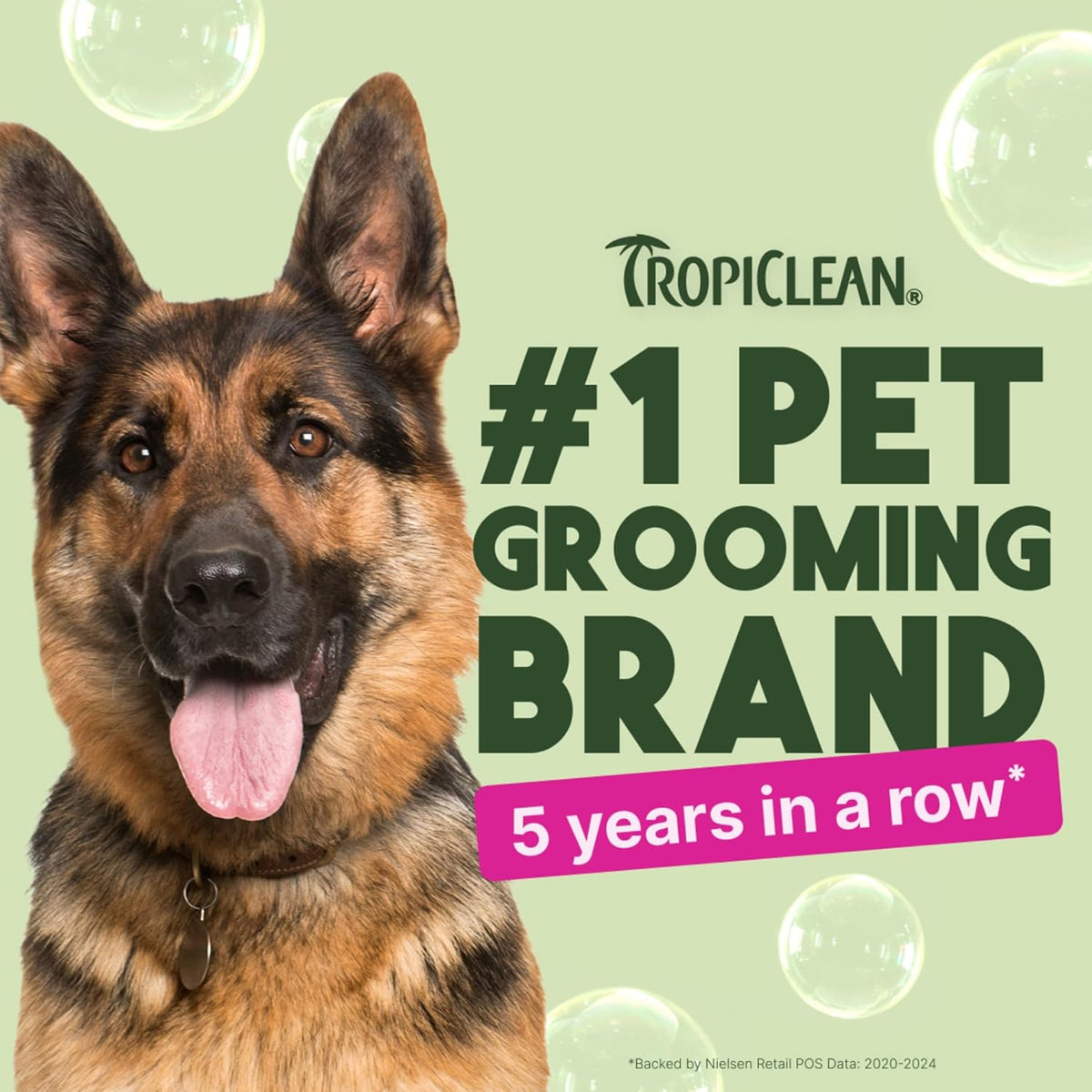 TropiClean No Rinse Waterless Dog Shampoo | Detangling and Deodorizing Dry Shampoo for Smelly Pets