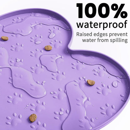 Dog Food Mat Anti-Slip Silicone Dog Bowl Mat Thicker Pet Placemat Waterproof Cat Feeder Pad with