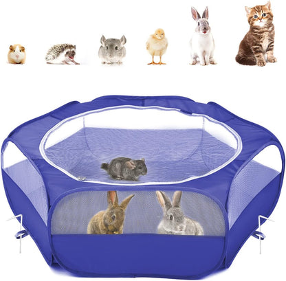 Pawaboo Small Animals Playpen, Waterproof Small Pet Cage Tent with Zippered Cover, Portable Outdoor
