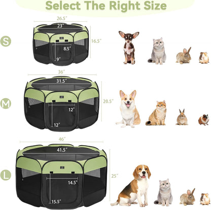 A 4 Pet Portable Cat Playpen for Small Dogs, 27" Small Kitten Playpen, Suitable for