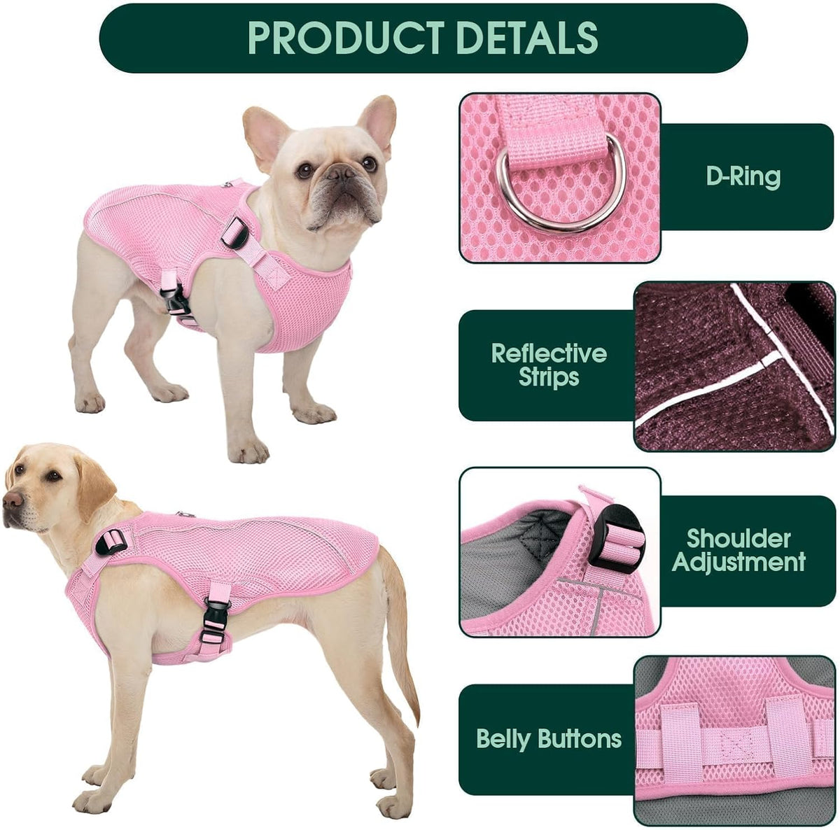 Kuoser Dog Cooling Vest for Large Dogs, Lightweight Doggie Cooler Jacket Breathable Mesh Pet
