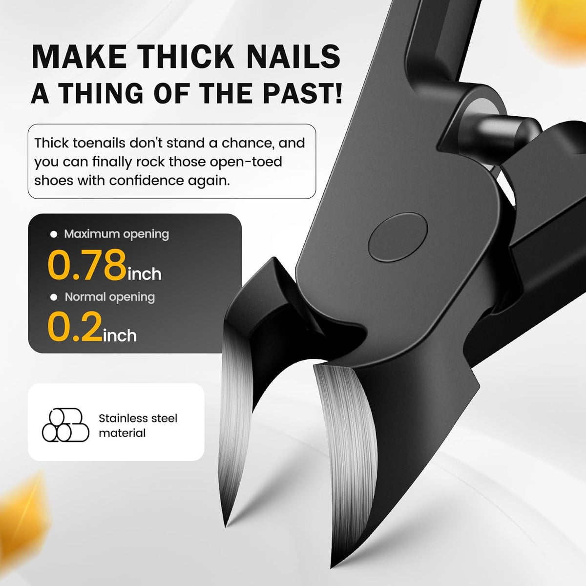BEZOX Thick Toe Nail Clippers - Comfortable Rebound Thick Spring Toenails Clipper for Thick Nails