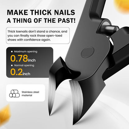 BEZOX Thick Toe Nail Clippers - Comfortable Rebound Thick Spring Toenails Clipper for Thick Nails