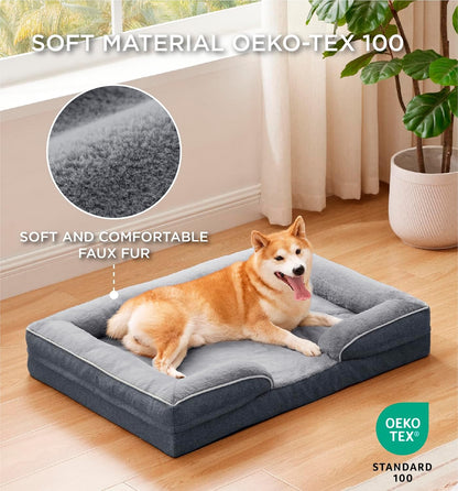 MADE 4 PETS Orthopedic Dog Bed for Large Dogs, Supportive Foam Big Large Pet Bed Sofa with Washable