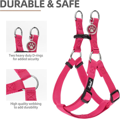PUPTECK No Pull Dog Harness Soft Adjustable Basic Nylon Step in Puppy Vest Outdoor Walking with ID