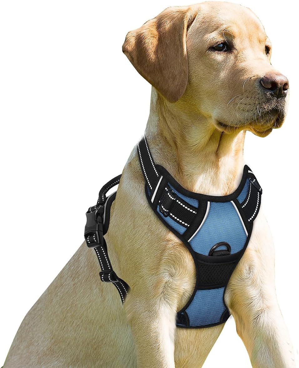 BARKBAY No Pull Dog Harness Front Clip Heavy Duty Reflective Easy Control Handle for Large Dog