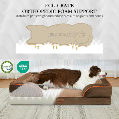 Comfort Expression Jumbo Dog Bed for Extra Large Dogs, Waterproof Orthopedic Dog Beds, PV Washable
