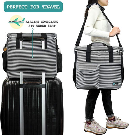 PetAmi Dog Travel Bag - Organizer with Food Container, Bowls & Accessories for Weekend Camping, Cat