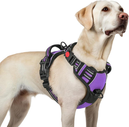 rabbitgoo Dog Harness for Large, No Pull Pet Harness with 3 Buckles, Adjustable Soft Padded Vest