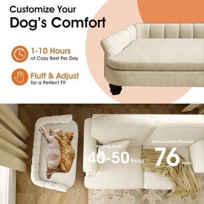Dog Couch Sofa Bed, Comfortable Pet Sofa for Large and Medium Dogs, Soft Velvet Cushion, Durable