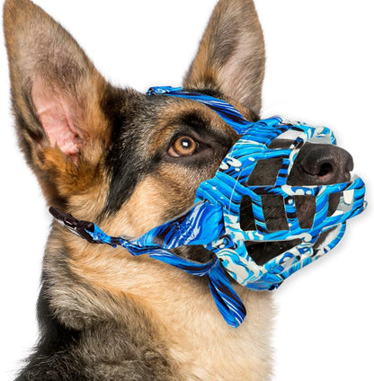 BARKLESS Dog Muzzle, Silicone Basket Muzzle for Small Medium Large Dogs, Soft Cage Mouth Cover