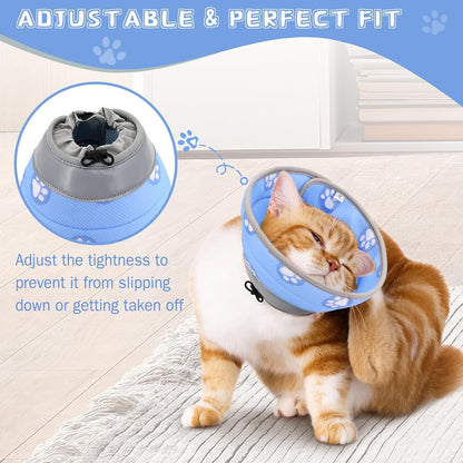 Cat Cone Collar Soft to Stop Licking After Surgery Cat Recovery Collar for Small Large Cats