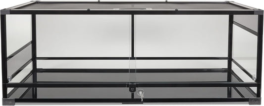 Zilla QuickBuild Reptile 65 Gallon Glass Terrarium Habitat with Sliding Door For Geckos, Snakes
