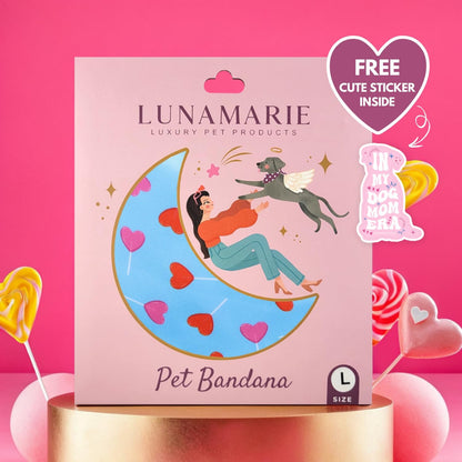 LunaMarie - Luxury Pet Birthday Bandanas -Premium & Silky Poly Fabric | 100% Handmade | Custom
