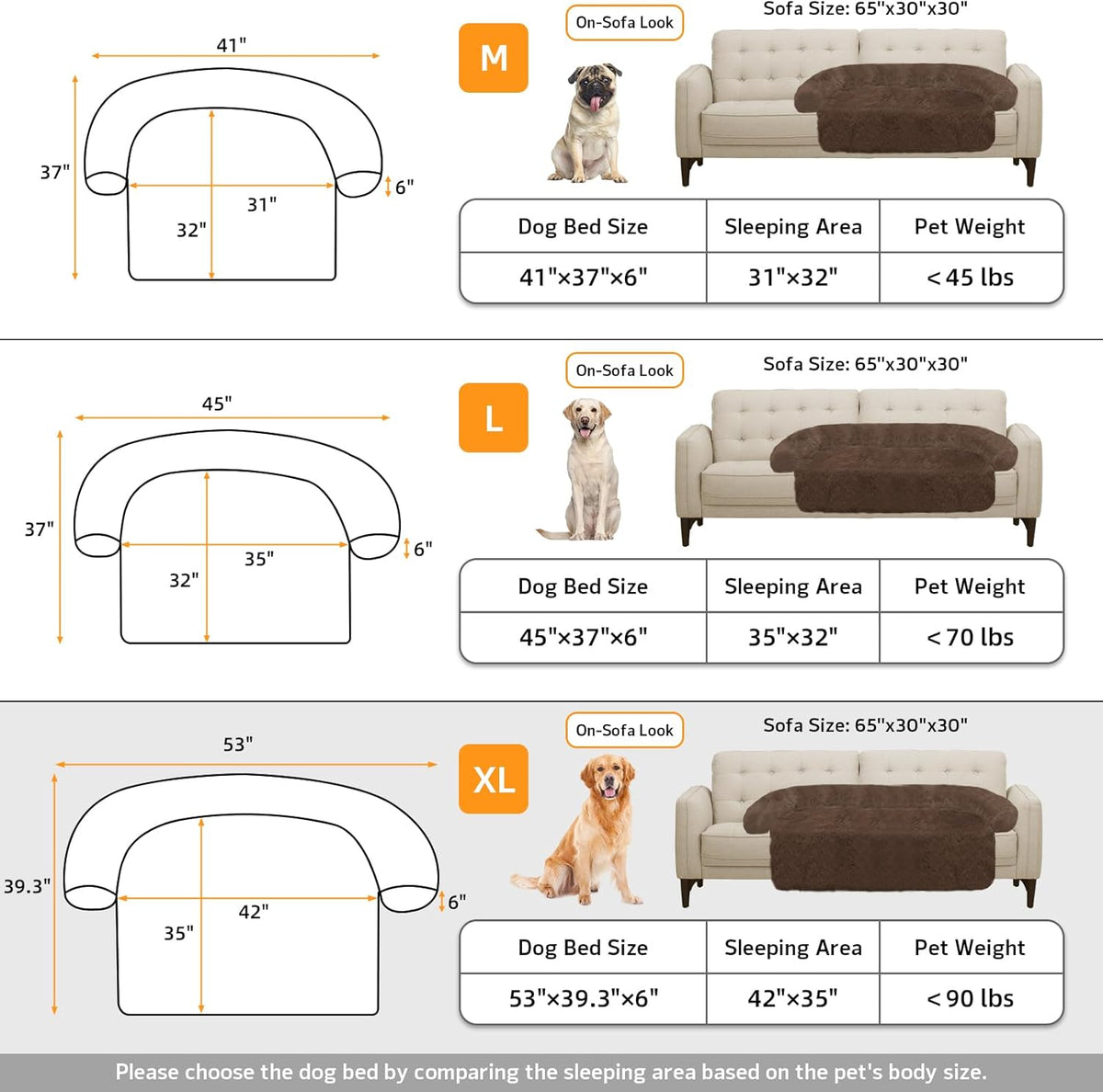 GGIB Calming Dog Bed Fluffy Plush Dog Mat for Furniture Protector with Removable Washable Cover for