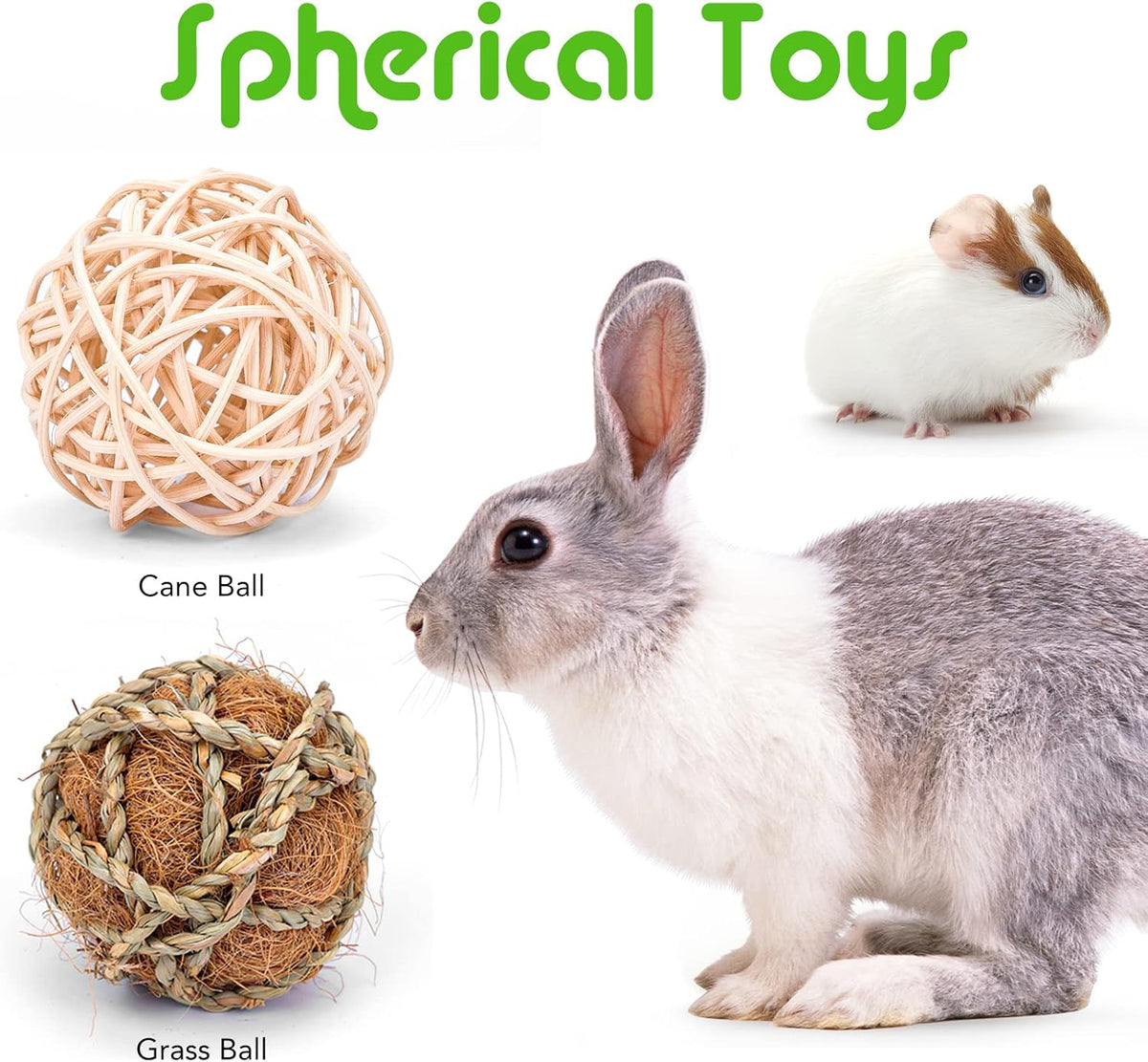 VESPRO Bunny Teys for Rabbits Hamster/Guinea Pig Toys Natural Timothy Hay Sticks chew Treats and