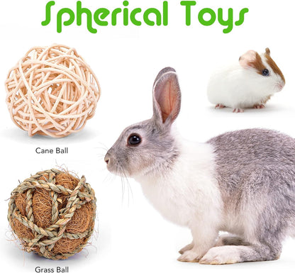 VESPRO Bunny Teys for Rabbits Hamster/Guinea Pig Toys Natural Timothy Hay Sticks chew Treats and