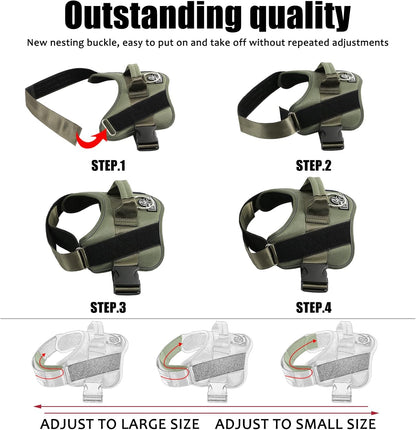 Bolux Dog Harness, No-Pull Reflective Dog Vest, Breathable Adjustable Pet Harness with Handle for