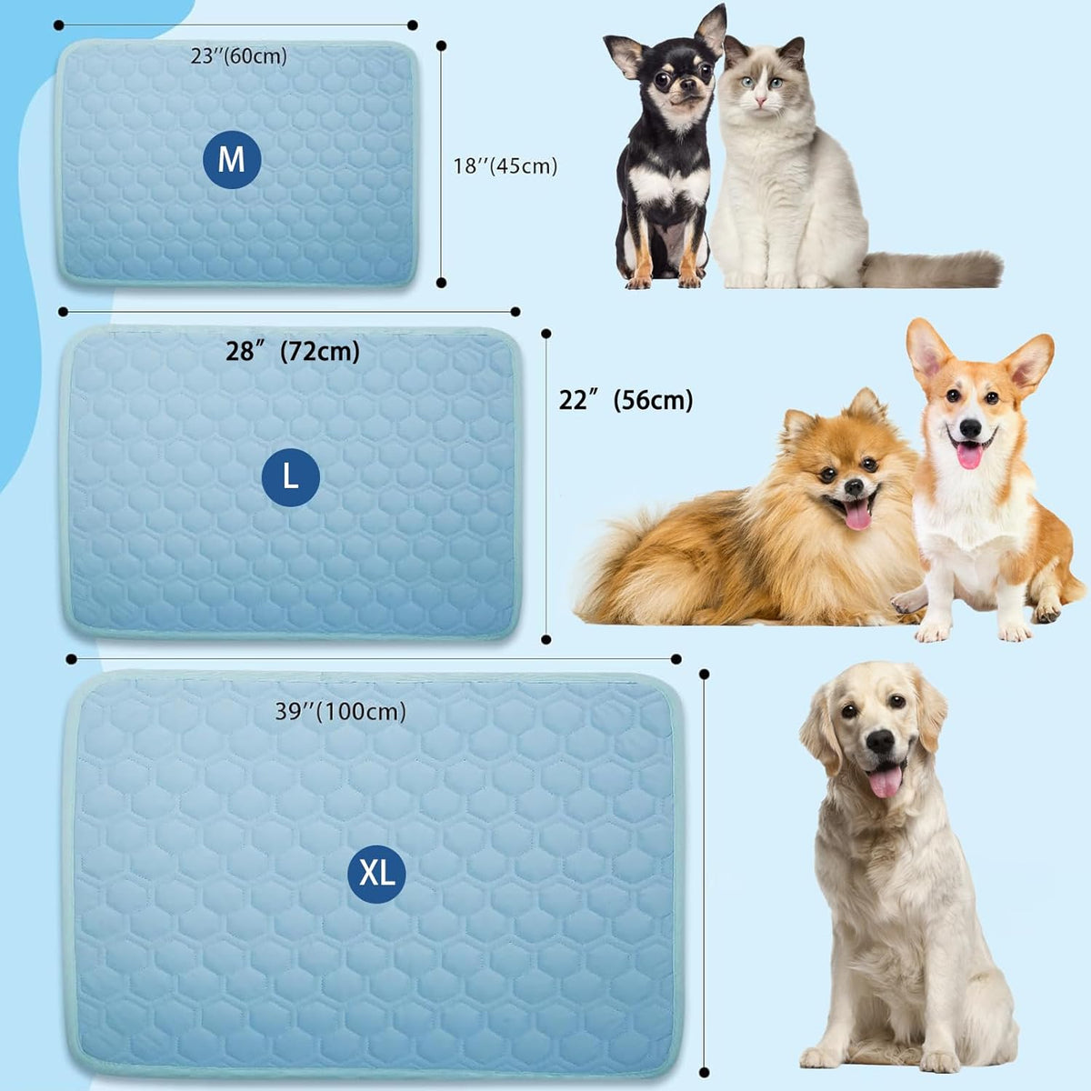 Dog Cooling Mat, 2025 Upgraded Cooling Blanket for Dogs, Washable Cool Mat for Dogs for Summer
