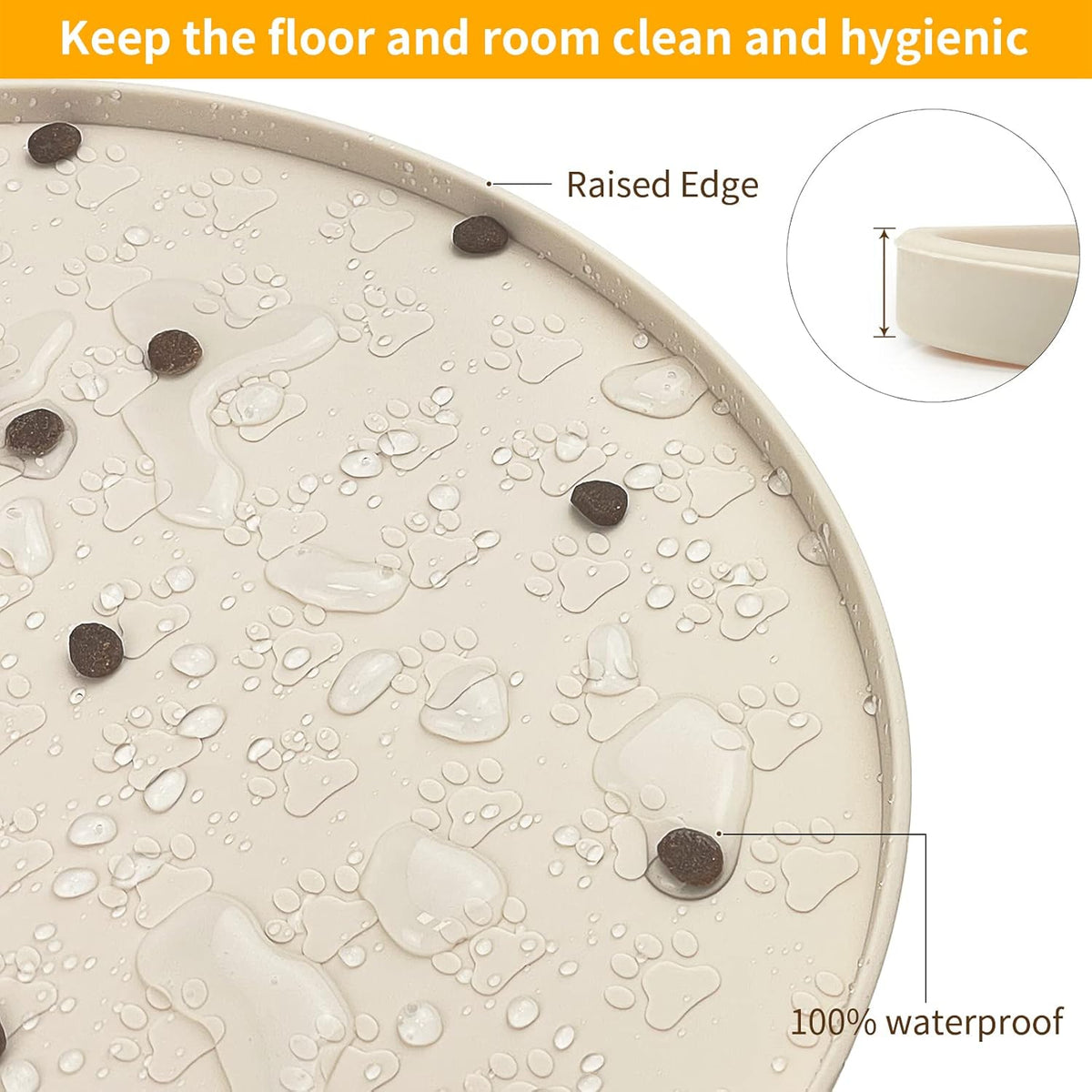 KPWACD Pet Feeding Mat for Dogs and Cats, Silicone Dog Placemat Non-Slip Waterproof Bowl Mats