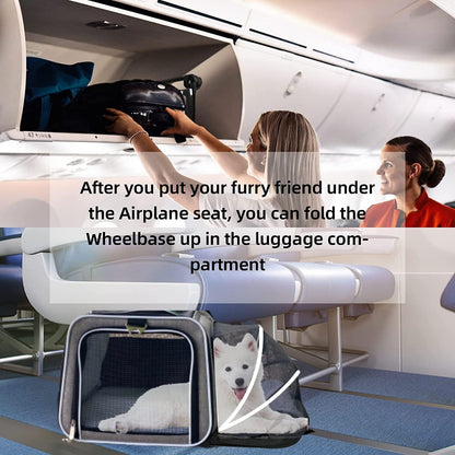 Airline Approved Expandable Premium Pet Carrier on Wheels- Two Sided Rolling Carrier- Designed for