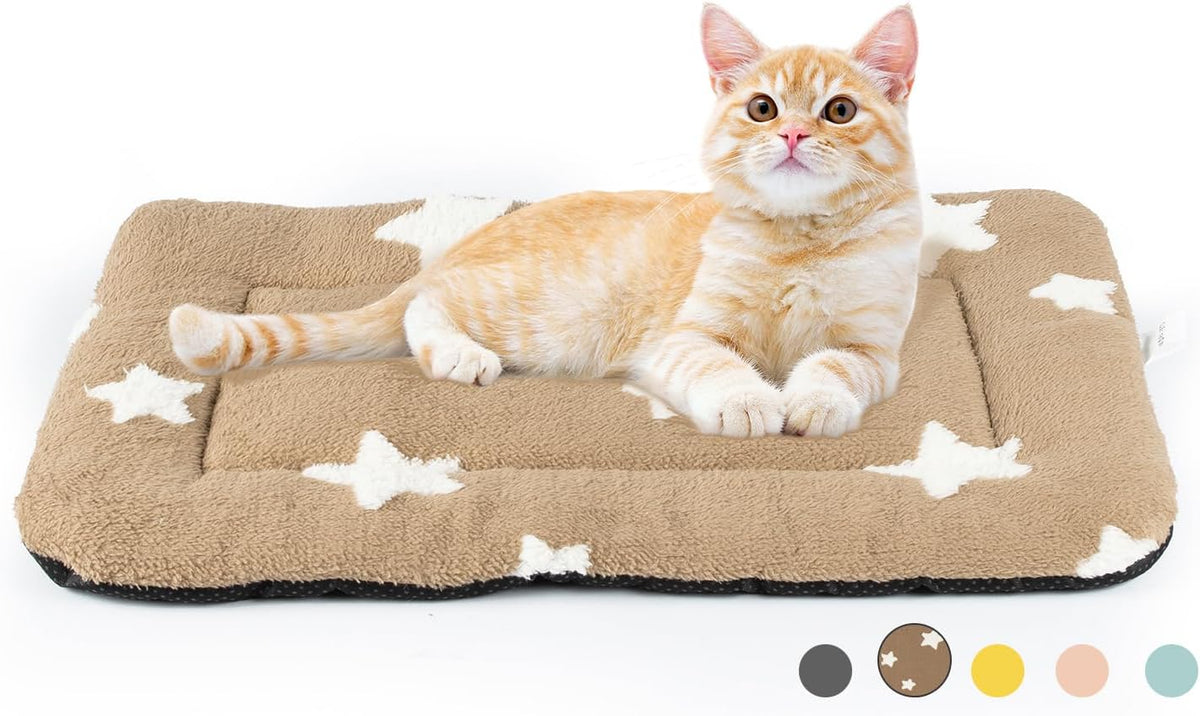 Mora Pets Cat Bed for Indoor Cats Washable Dog Crate Pad Cute Star Dog Bed Mat for Small Dogs Pet