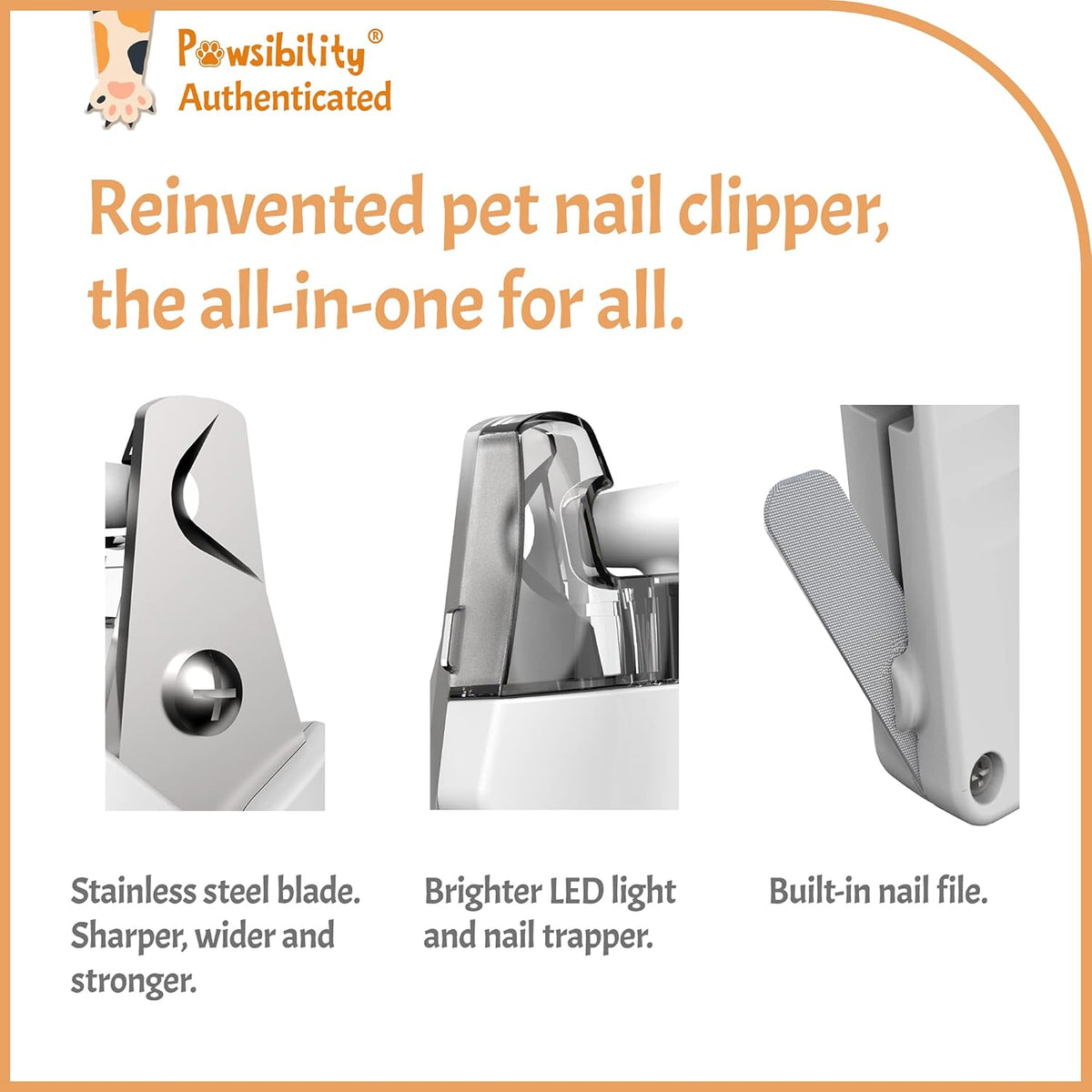 Reinvented Pet Nail Clippers for Your Pal - USB Rechargeable LED Light for Bloodline | Razor Sharp