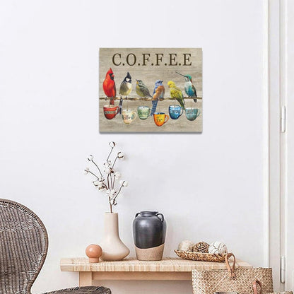 Rustic Bird Coffee Wall Art Kitchen Christ Coffee Pictures Wall Decor Farmhouse Cardinal