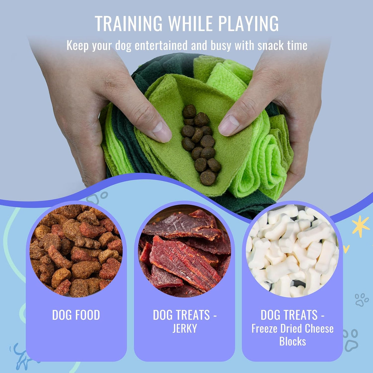 Pet Snuffle Ball, Puzzle Sniffing Interactive Dog Ball for Blind Dogs Training Stress Relief Dog