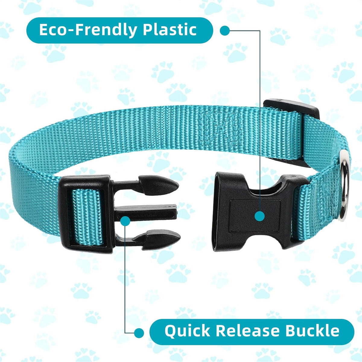 9 Pieces Adjustable Dog Collar for Animal, Soft Nylon Pets Puppy Collar with Quick Release Buckle