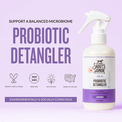 Skout's Honor Pet Detangler Spray - Hydrating & Conditioning with Avocado Oil & Probiotics, 97%