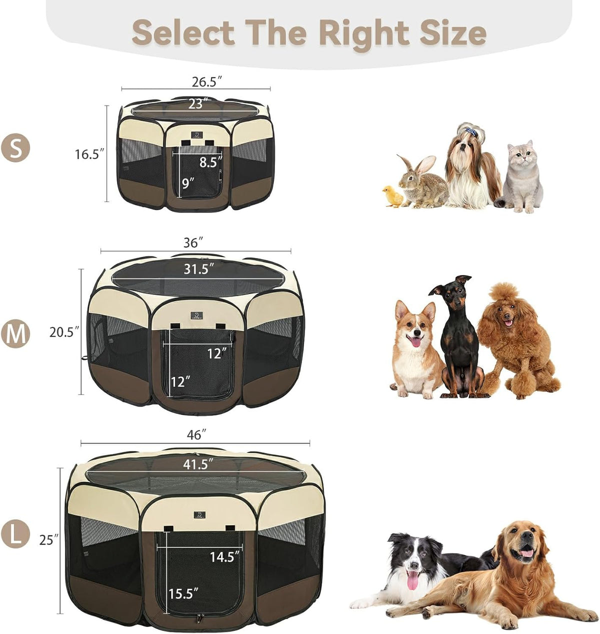 A 4 Pet PortablePet Playpen for Small Dogs, 27" Foldable Small Playpens for Puppy/Cat/Rabbit/Chick