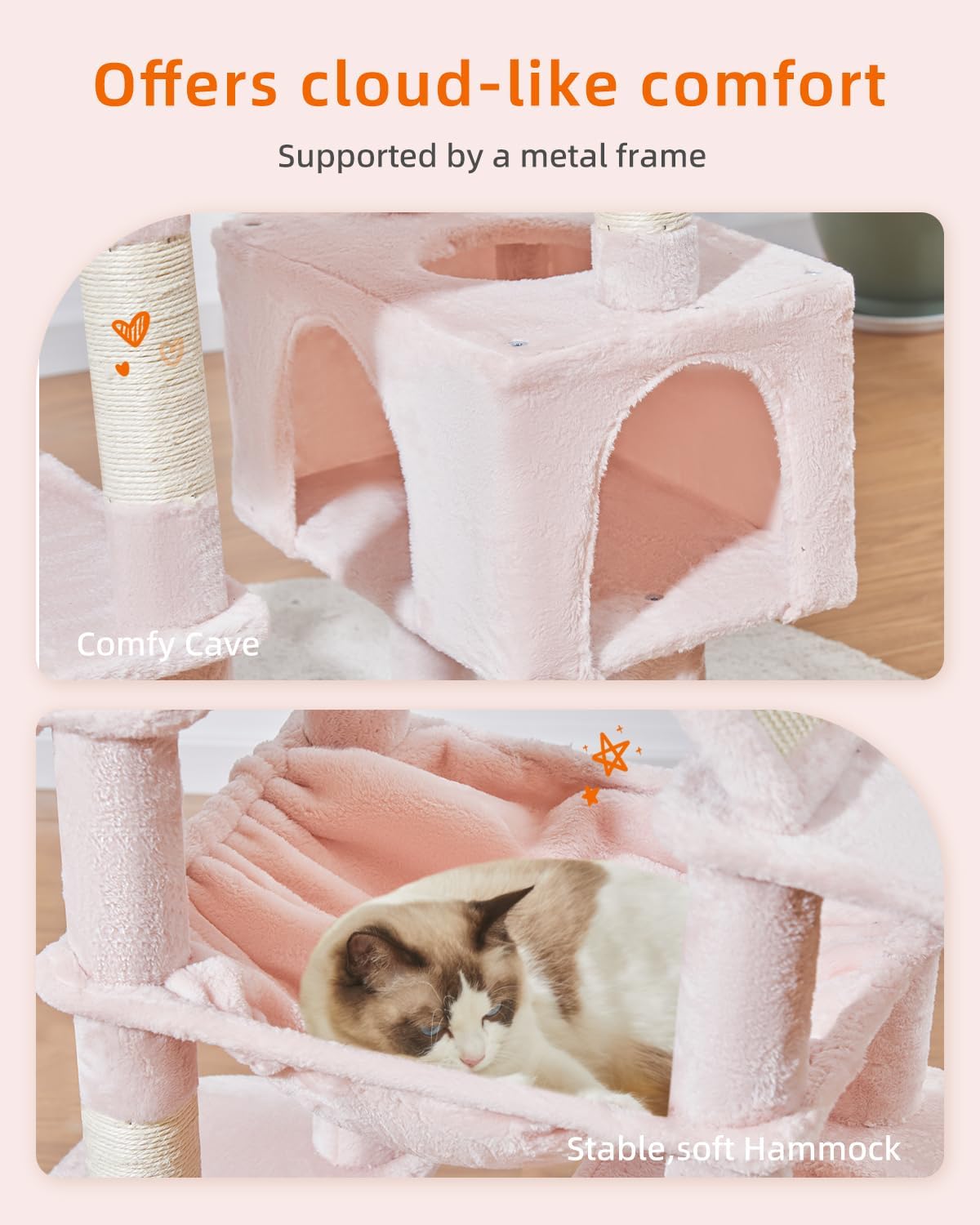 Taoqimiao Cat Tree 71-Inch, Cat Tower for Indoor Cats Large Adult, Multi-Level Large Cat Condo, 8