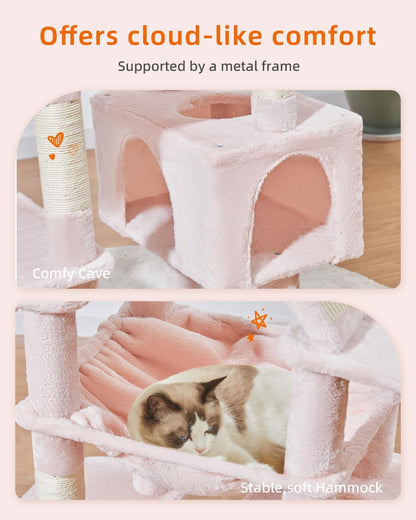 Taoqimiao Cat Tree 71-Inch, Cat Tower for Indoor Cats Large Adult, Multi-Level Large Cat Condo, 8