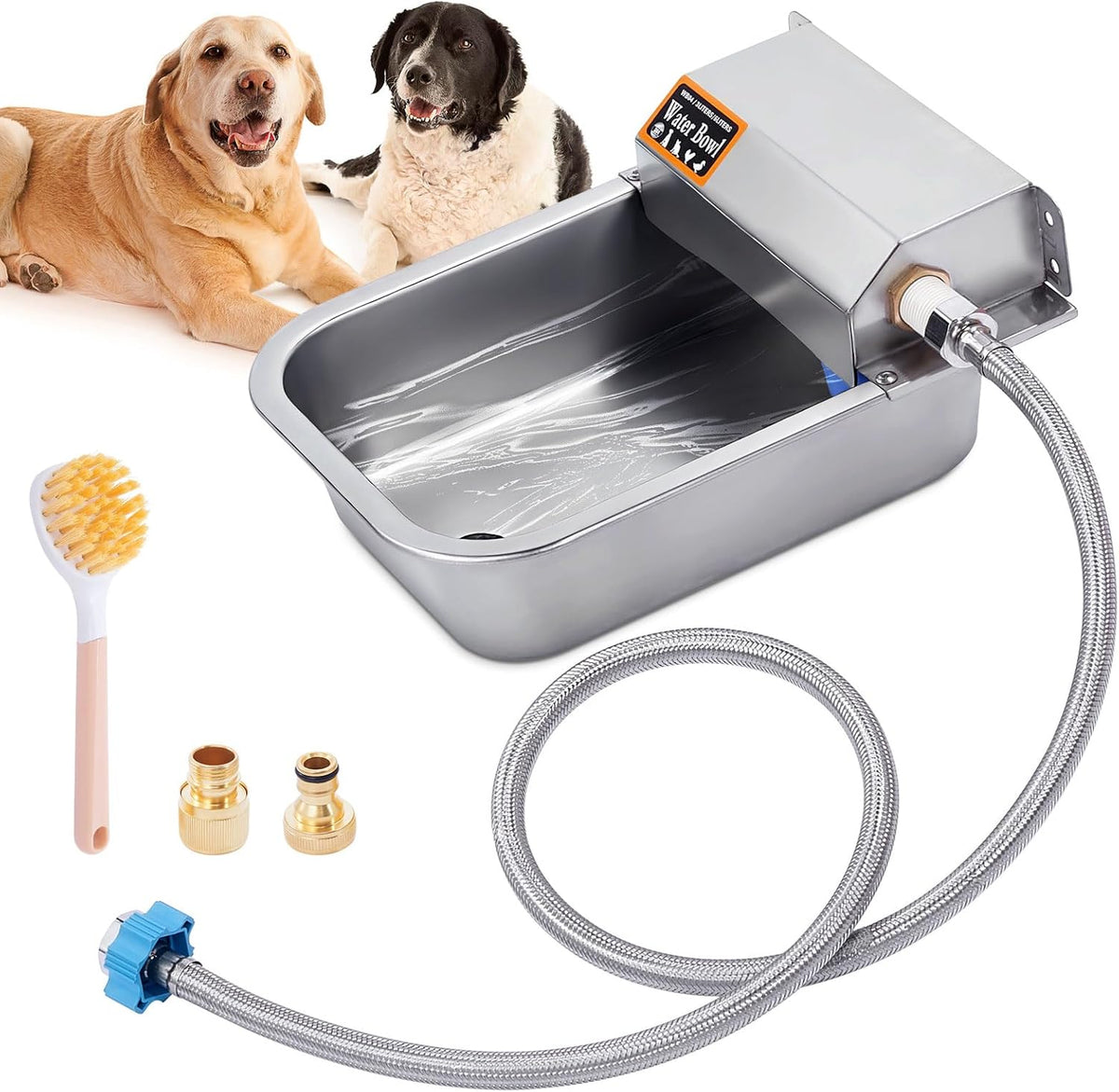 Automatic Water Dispenser for Dog, 3L Dog Water Bowl Dispenser, Stainless Steel Indoor/Outdoor
