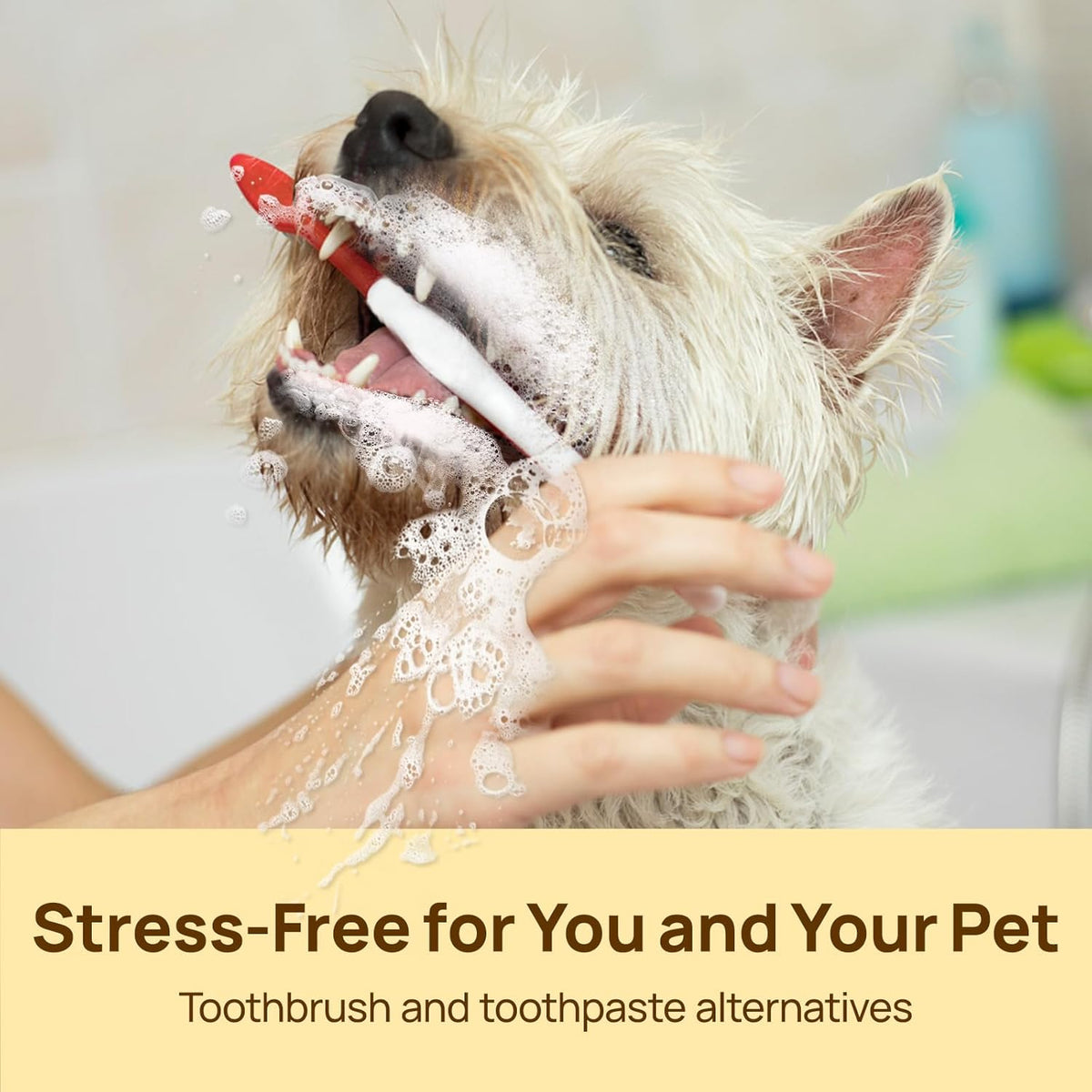 HICC PET Teeth Cleaning Wipes for Dogs & Cats, Remove Bad Breath by Removing Plaque and Tartar