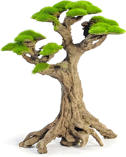 Novelsite Fish Tank Decor- Small Bonsai Trees with Faux Moss- Aquarium Decoration Aqua scaping