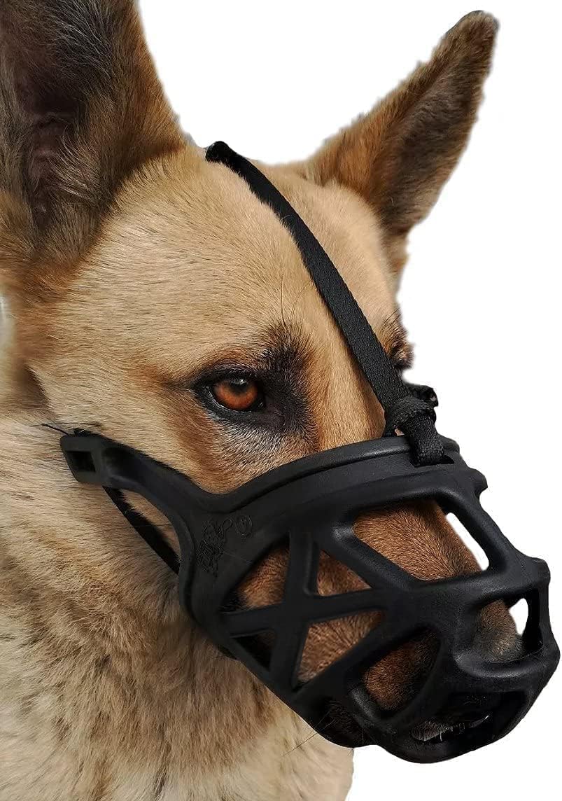 Mayerzon Dog Muzzle, Breathable Basket Muzzles for Small, Medium, Large and X-Large Aggressive Dogs