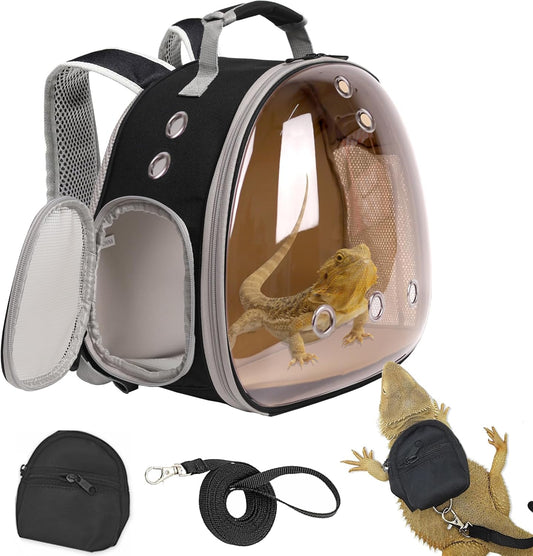 Small Animal Travel Backpack Carrier,Portable Bearded Dragon Bag for Sugar