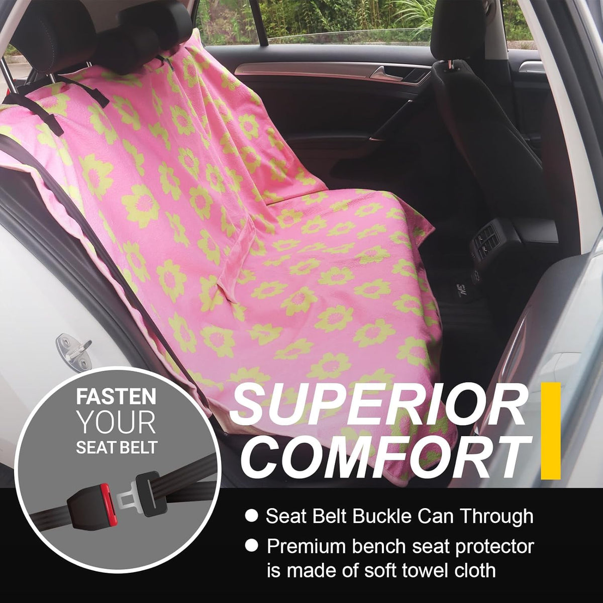 Back Seat Cover for Car Trucks Van SUV,Waterproof Rear Bench Towel Seat Covers for Dogs and