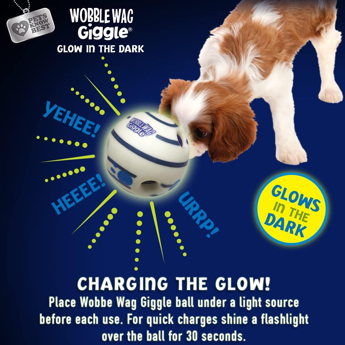 Wobble Wag Giggle & Glow | Rolling Enrichment Toy for Fun Playtime, Interactive Play for Indoor or