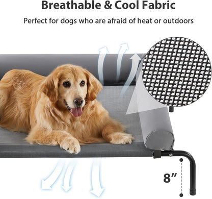 RRPETHOME Large Elevated Cooling Dog Bed, Raised Dog Cot Beds for Large Dogs, Elevated Outdoor Pet