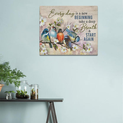 Bird Wall Art Farmhouse Flower Branch Pictures Rustic Country Birds Wall Decor Floral Canvas Print