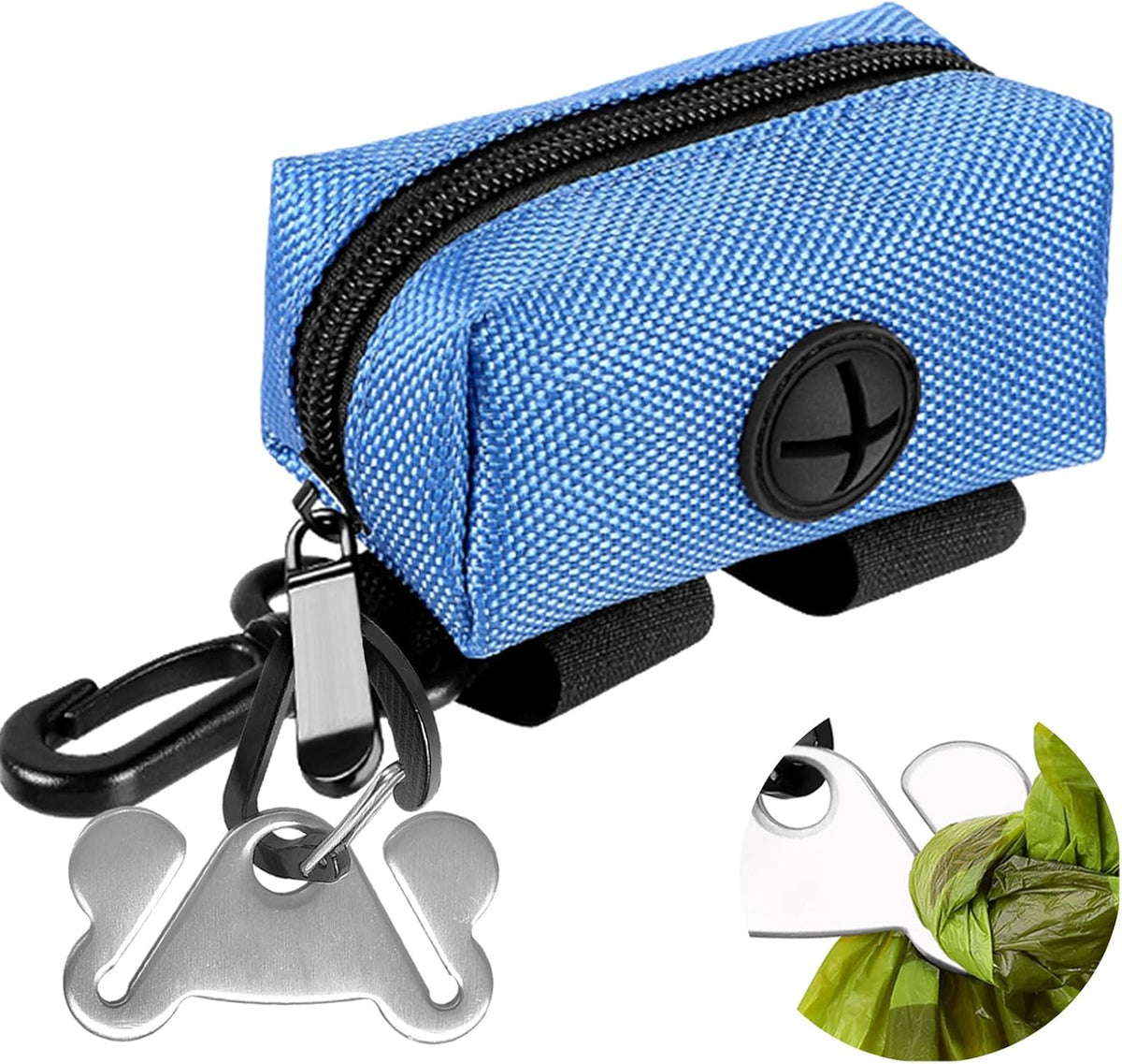 Dog Waste Bag Dispenser Pet Poop Bags Holder for Doggie Waste Bags Dispensers Soft Fabric Zipper