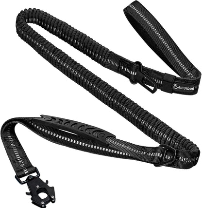 4-6FT Heavy Duty Dog Leashes for Large Dogs, Shock Absorbing Bungee Tactical Leash with 2 Padded