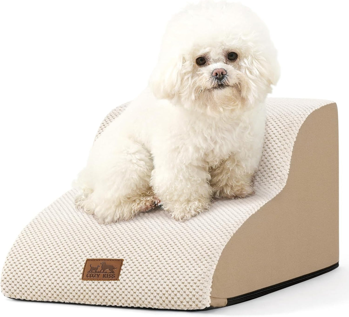 Dog Stairs for Small Dogs 11.8" H, Pet Step with Leakproof Cover, High Density Foam Cat Ramp for